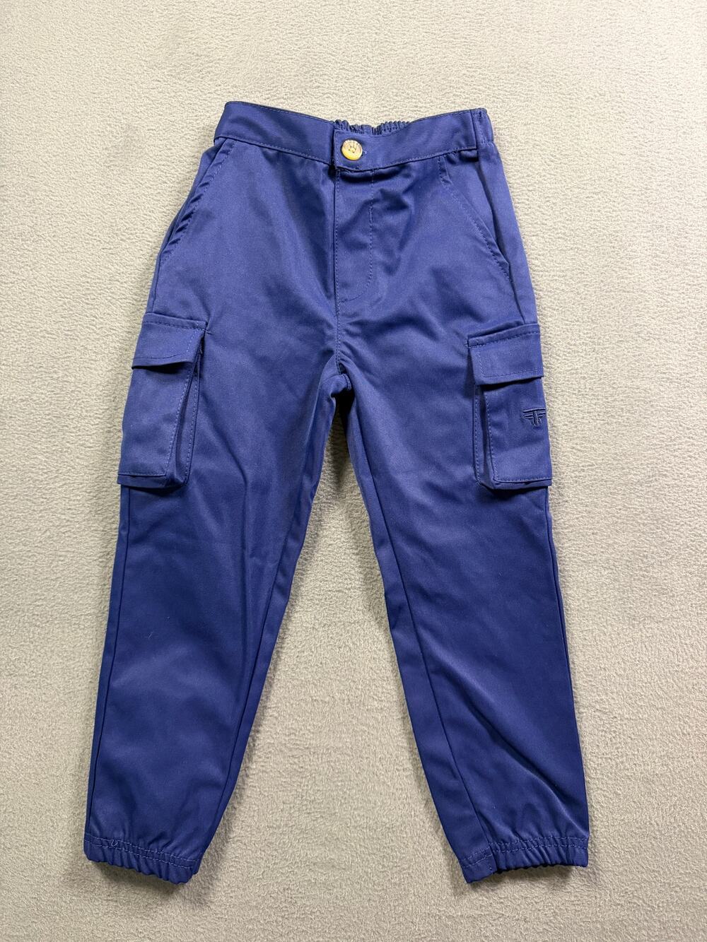 Tahari Boys Size 4T Blue Cargo Jogger Pants Elastic Waist Utility Pocket Chino